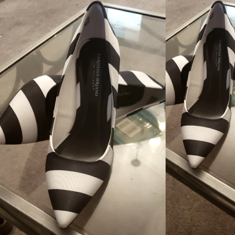 Size 13! Sturdy Sexy Professional 4.5-5in heel #BlackNWhite Christian Siriano